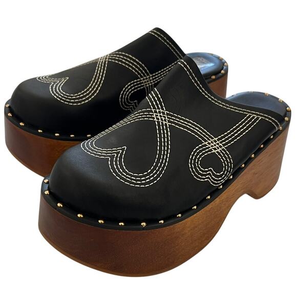 FARM Rio Black Sandals with Brown Platform - Picture 1 of 12